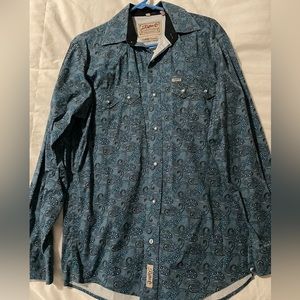 Rafter C pearl snap button down size medium